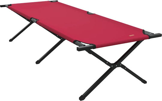 Folding Guest Bed Campaign Single Red Set 2 Pieces 210x80x46cm