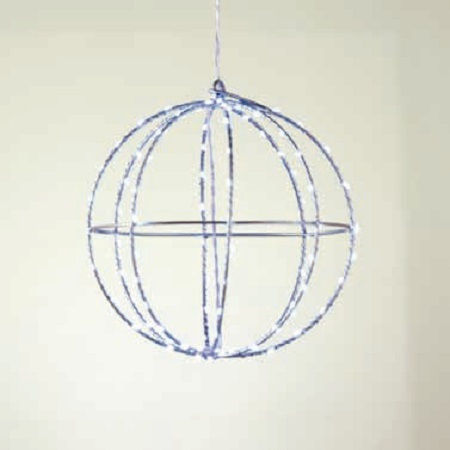 Aca "d20cm Silver Ball" 96 Mini LED Lights Blue Silver Copper Wire Adapter 4.5VDC IP44 3m Transparent Cable