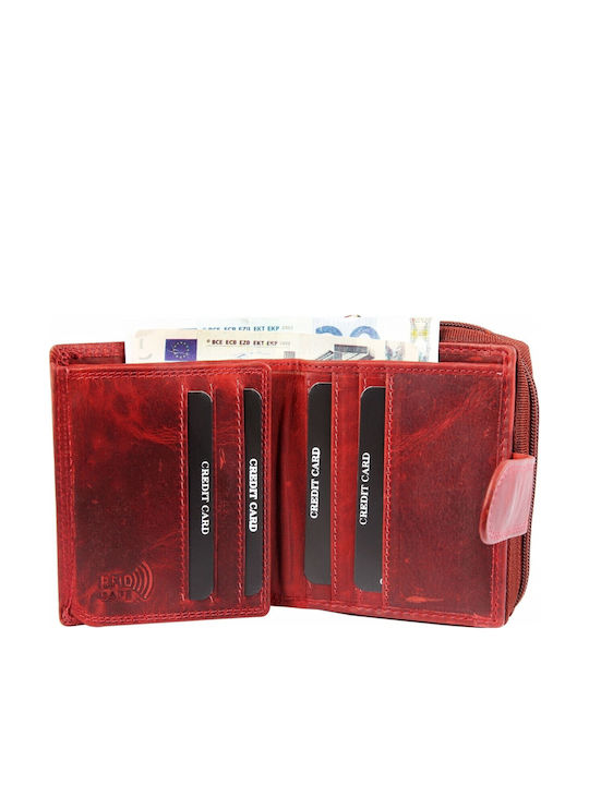 Leather Women's Wallet Classic Red