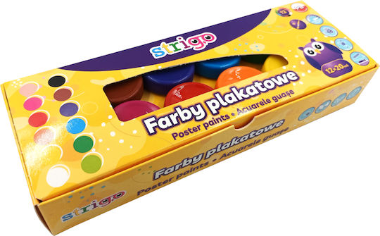 Acrylic Watercolours Brush Strigo 12 Pieces