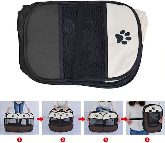 AG379A Extensibil Parc pentru Câini Parc pentru animale de companie cu sac de transport 74x43cm maro din Material Textil 74 x 43cm