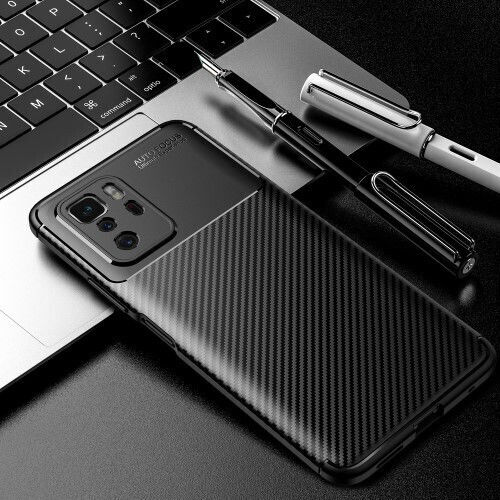 Carbon Back Cover Σιλικόνης Μαύρο (Poco X3 GT)