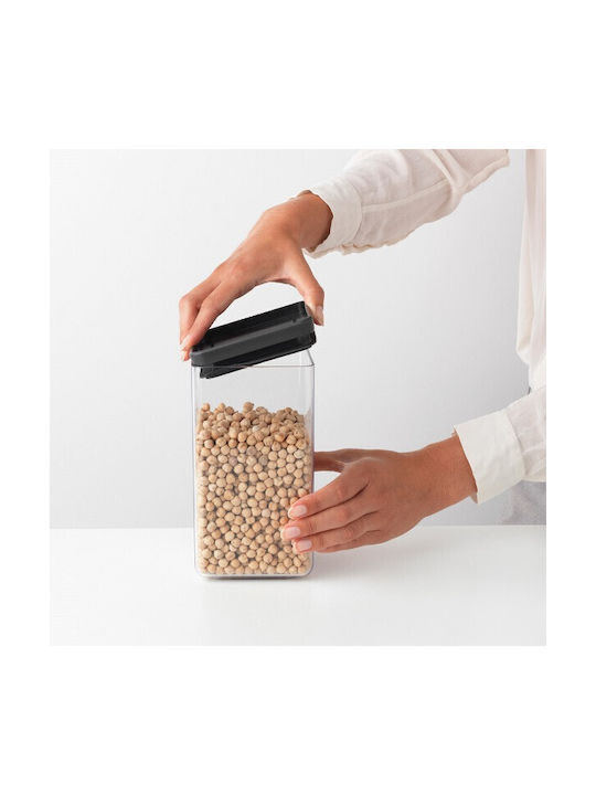 Brabantia Βάζο Γενικής Χρήσης με Καπάκι Πλαστικό Μαύρο 1600ml