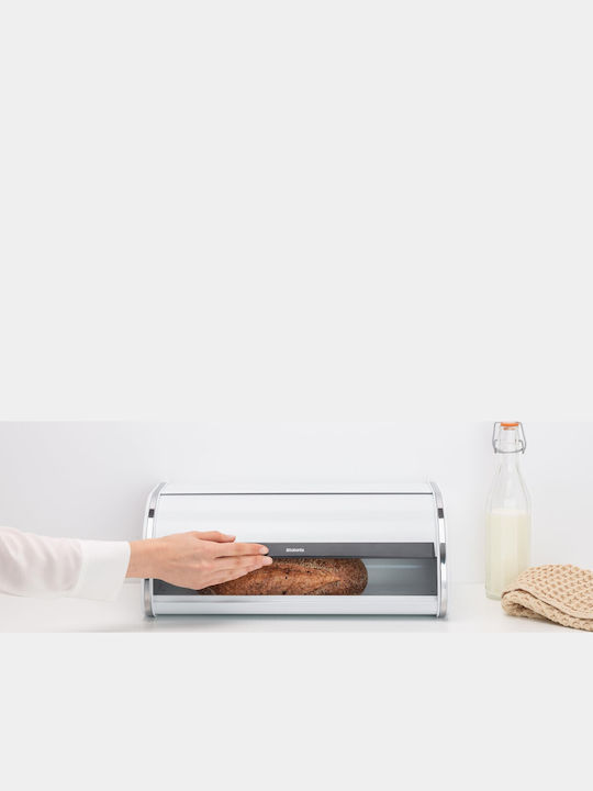 Brabantia Roll Top Bread Box Inox White 44.5cm