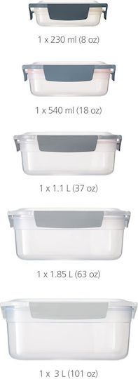 Joseph Joseph Set Kunststoff Mittagsboxen Blau 16.9x24.5cm 5 Stück