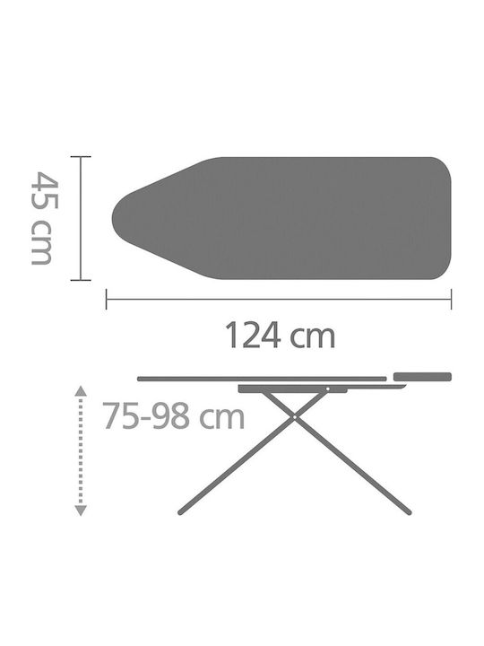 Brabantia Ironing Board for Steam Iron Foldable Blue 124x45cm