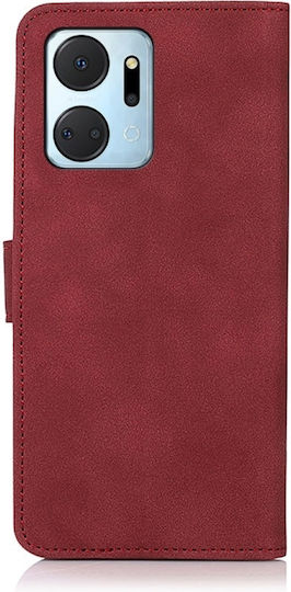 Wallet Synthetic Leather Red (Honor X7a 4G)