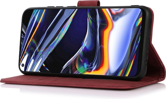Wallet Synthetic Leather Red (Honor X7a 4G)