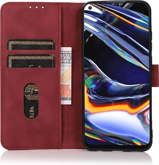 Wallet Synthetic Leather Red (Honor X7a 4G)