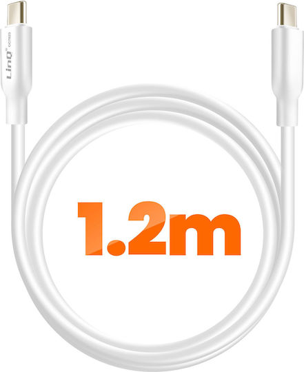 Linq Usb-c To Usb-c 4a Power Delivery 80w Cable In Flexible Silicone 1.2m White