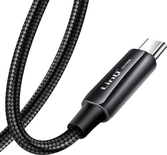 Linq USB-C to USB-C Cable 4A Power Delivery 80W Durable Braided Nylon 1.2m Black