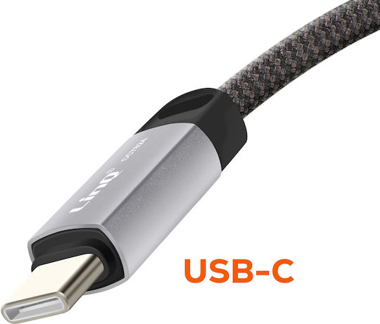 Linq USB Typ-C Zu USB Typ-C 4a Schnelles Laden 80w Kabel In Geflochtenem Nylon 1,2m Schwarzes