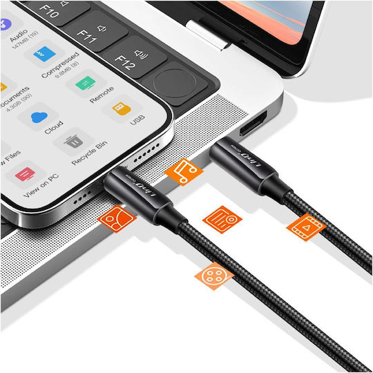 Linq Cablu Încărcare și Transfer Usb-c Usb-c 5a 240w Power Delivery 2m Negru