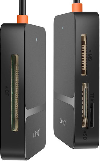 Linq 8-in-1 Hub USB USB-C Kartenleser Smartphone Ladefunktion Schwarz
