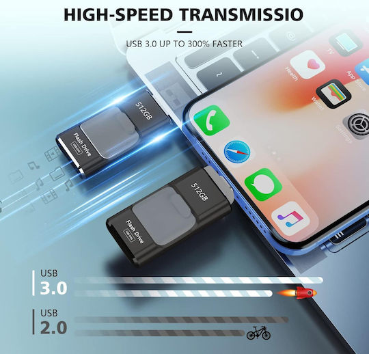 512 Gb 4 In 1 Usb Memory Ios Lightning Usb-c Micro Usb Usb 3.0 Otg Function Plug & Play Password Protection Compatible Iphone Samsung Tablet Pc Ios Android Sony Ryican