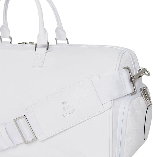 Sprayground Duffle Sack Voyage White made of Artificial Leather L50xW25xH27cm