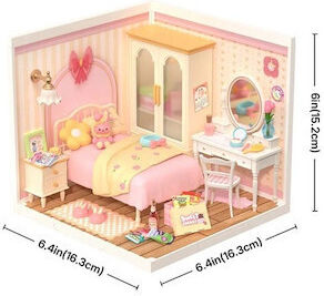 Rolife Παιχνίδι Κατασκευών Ξύλινo Lovely Pink Bedroom with LED για Παιδιά 8+ Ετών