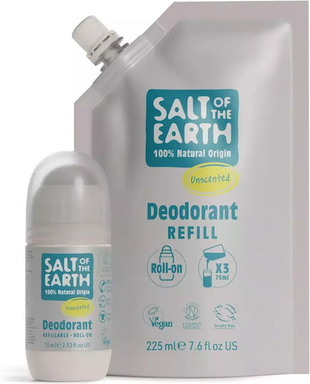 Salt of the Earth Salt Earth Salt Earth Αποσμητικό 48h σε Roll-On Χωρίς Αλουμίνιο 225ml