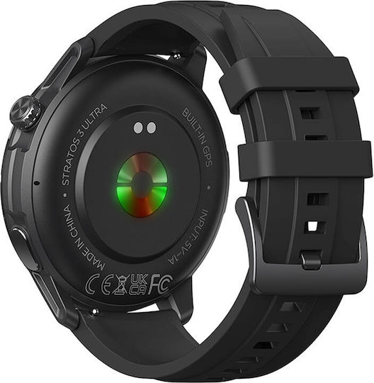 Zeblaze Stratos 3 Ultra Stainless Steel 52mm Waterproof Smartwatch with Heart Rate Monitor (Black)