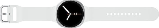 Samsung Galaxy Watch8 LTE Aluminium 40mm Αδιάβροχο με eSIM και Παλμογράφο (Ασημί - S/M)