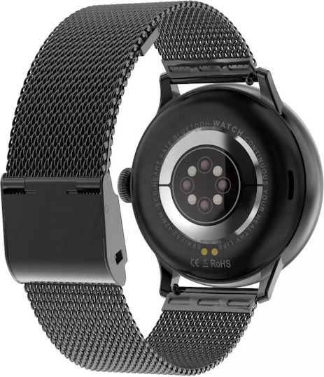 Dare FiT Aluminium Smartwatch mit Pulsmesser (Schwarz)