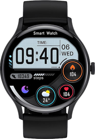 Ceas Inteligent Avatar Fashion Brățară Fitness Idealstore Ecran Tactil Complet HD 1.28 Asistent Vocal Apel Bluetooth Apelare Control Acces NFC Android-iOS Monitorizare SpO2 Ritm Cardiac Somn Multi-sport Baterie de Lungă Durată Ediția Neagră