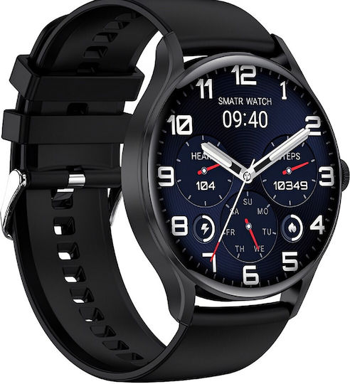 Ceas Inteligent Avatar Fashion Brățară Fitness Idealstore Ecran Tactil Complet HD 1.28 Asistent Vocal Apel Bluetooth Apelare Control Acces NFC Android-iOS Monitorizare SpO2 Ritm Cardiac Somn Multi-sport Baterie de Lungă Durată Ediția Neagră