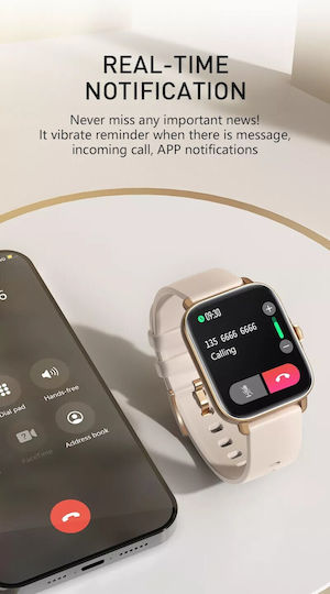 Techno Gold Smartwatch Idealstore Full Hd 1.7 Inch Screen 280x280 Resolution Blood Pressure Heart Rate Monitoring Ip67 Water Resistant Bluetooth Call Answering Multi-sport Mode Android Ios Operating System
