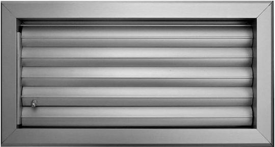 Rectangular Fireplace Air Shutter Silver Karkon 30x15cm