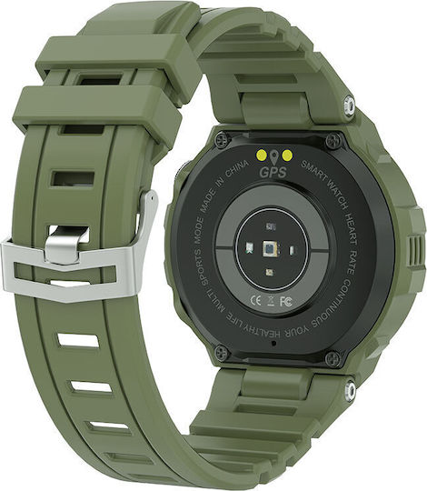 Aluminium Smartwatch με Παλμογράφο (Πράσινο)