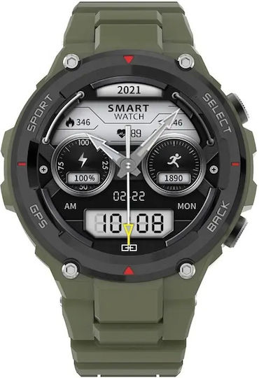 Aluminium Smartwatch με Παλμογράφο (Πράσινο)