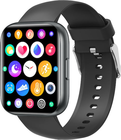 TrendFIT PRO Aluminium Smartwatch with Heart Rate Monitor (Black)