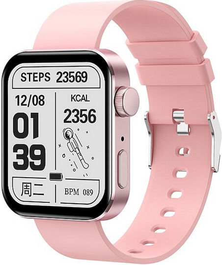 Smartwatch Intelligente Klasse Kollektion Kn200 Idealstore Voll-Touchscreen 1,72 Zoll Bluetooth Anruf SMS Android-iOS Herzfrequenzuhr Kalorien Distanz Schrittzähler Blutdruck IP68 Finde Armband-Telefon Rosa