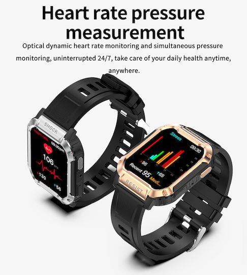TaNK Aluminium Smartwatch με Παλμογράφο (Ασημί)