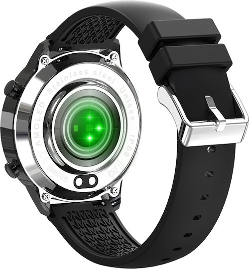 Omega FiT Aluminium Smartwatch mit Pulsmesser (Schwarz)