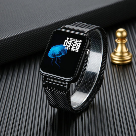 Fit Ypro Смартчасовник с Пулсомер (Черен)