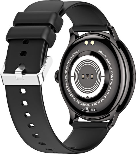 Aluminium Smartwatch με Παλμογράφο (Μαύρο)