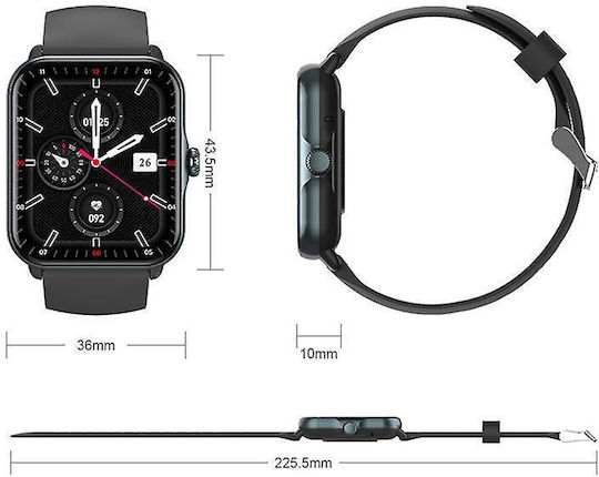 Nexus FiT Aluminiu Smartwatch (Negru)