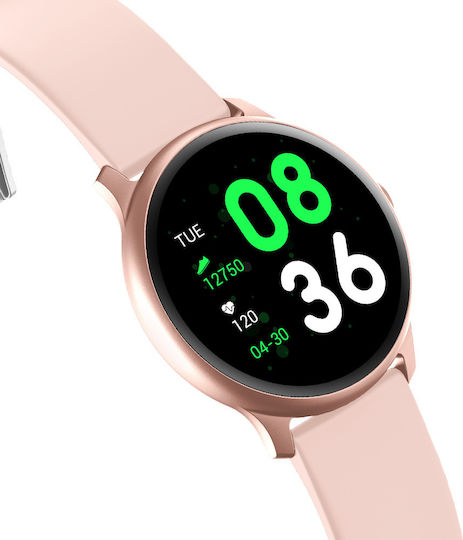 KrazyFit Aluminium Smartwatch με Παλμογράφο (Ροζ)