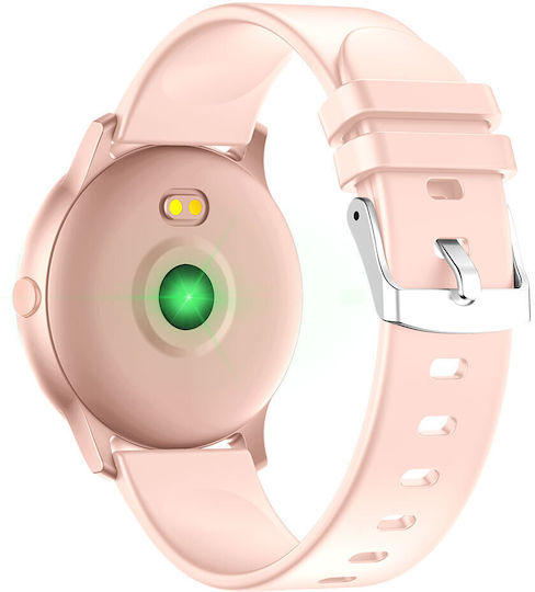 KrazyFit Aluminium Smartwatch με Παλμογράφο (Ροζ)