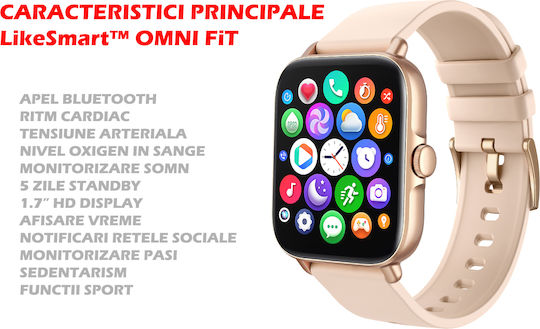 Omni FiT Aluminium Smartwatch with Heart Rate Monitor (Gold)