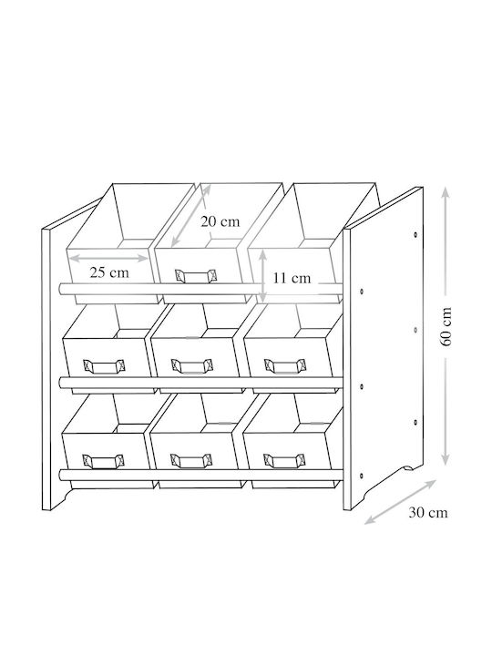 Kesper Toy Storage System made of Wood Multicolour 60x35x60cm 1pcs