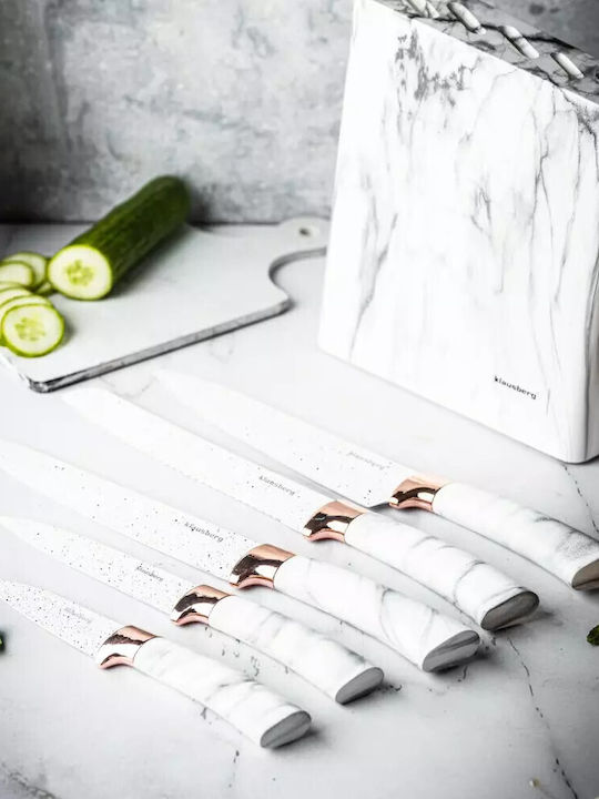 KING Hoff Knife Set with Block from Stainless Steel 6pcs