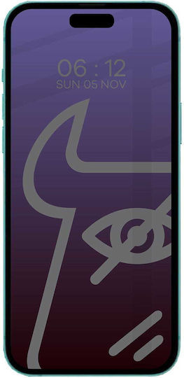 Frame 3D Full Glue Privacy Full Face Tempered Glass Μαύρο (iPhone 15 Pro Max)