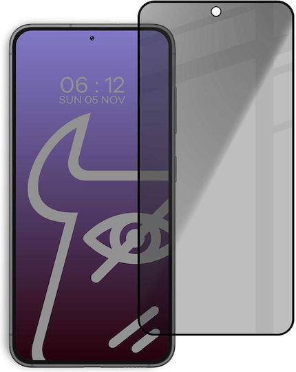 Frame 2.5D Vollkleber Privatsphäre Vollflächig gehärtetes Glas Schwarz (Samsung Galaxy S23)