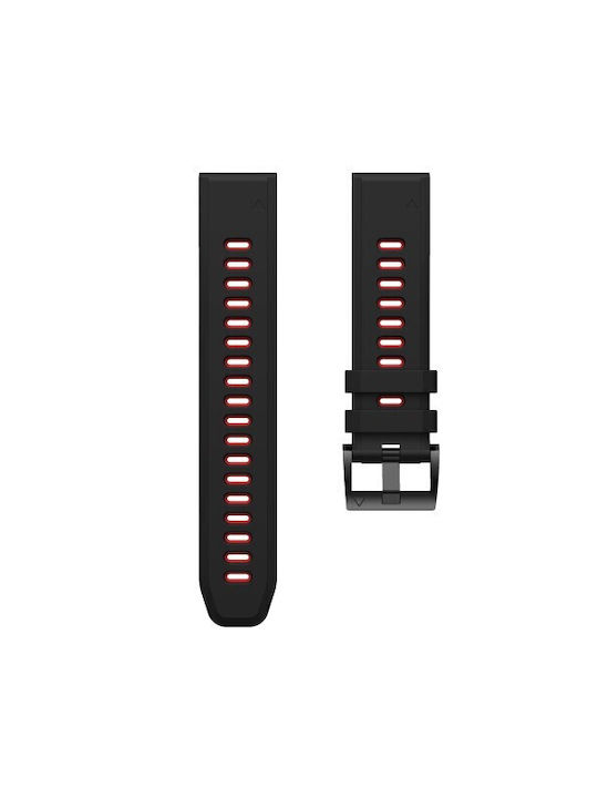 Two-Tone Λουράκι Σιλικόνης Black / Red (Fenix 5 / 5 Plus / 6 / 6 Pro / 7 / 7 Pro / 8 / E (47mm))