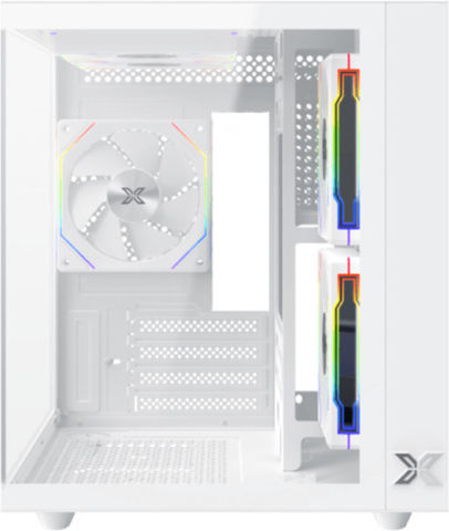 Xigmatek Aqua M Lite Геймърско бюро Мини кула Компютърна кутия със страничен прозорец и ARGB осветление Бял