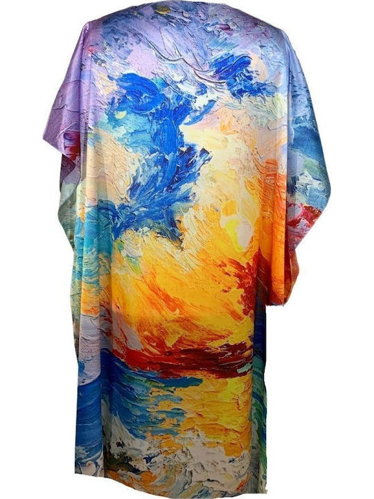 Sommer Kleid Orange/blue