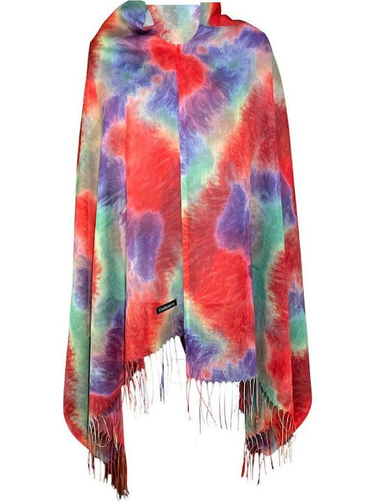 Rainbow Cashmere Scarf Dacali Red 185 x 75 cm