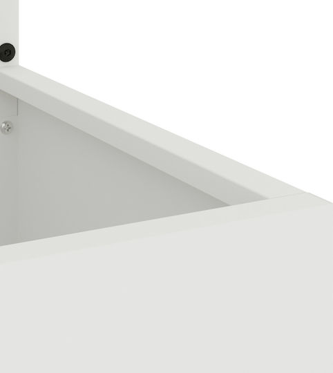 vidaXL Γλάστρα Μεταλλική Λευκό 50x140x140εκ.